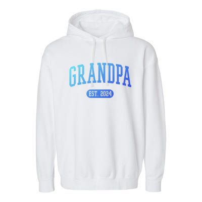 Grandpa Est 2024 Vintage Funny Gift Garment-Dyed Fleece Hoodie