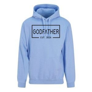 Godfather Est 2024 First Time Godfather FatherS Day Cute Gift Unisex Surf Hoodie