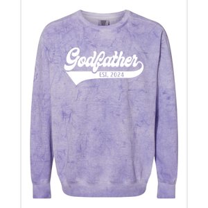 Godfather Est 2024 New Godfather Funny FatherS Day Gift Colorblast Crewneck Sweatshirt