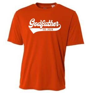 Godfather Est 2024 New Godfather Funny FatherS Day Gift Cooling Performance Crew T-Shirt