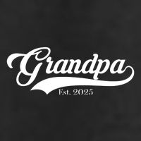 Grandpa Est 2025 Baseball Team Font 7 Panel Mesh Trucker Snapback Hat