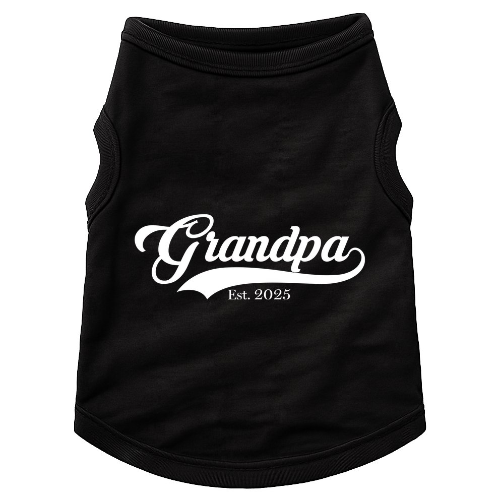 Grandpa Est 2025 Baseball Team Font Doggie Tank