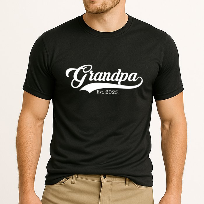 Grandpa Est 2025 Baseball Team Font Cooling Performance Crew T-Shirt