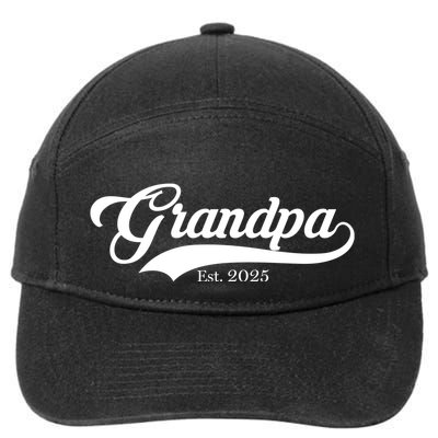 Grandpa Est 2025 Baseball Team Font 7-Panel Snapback Hat