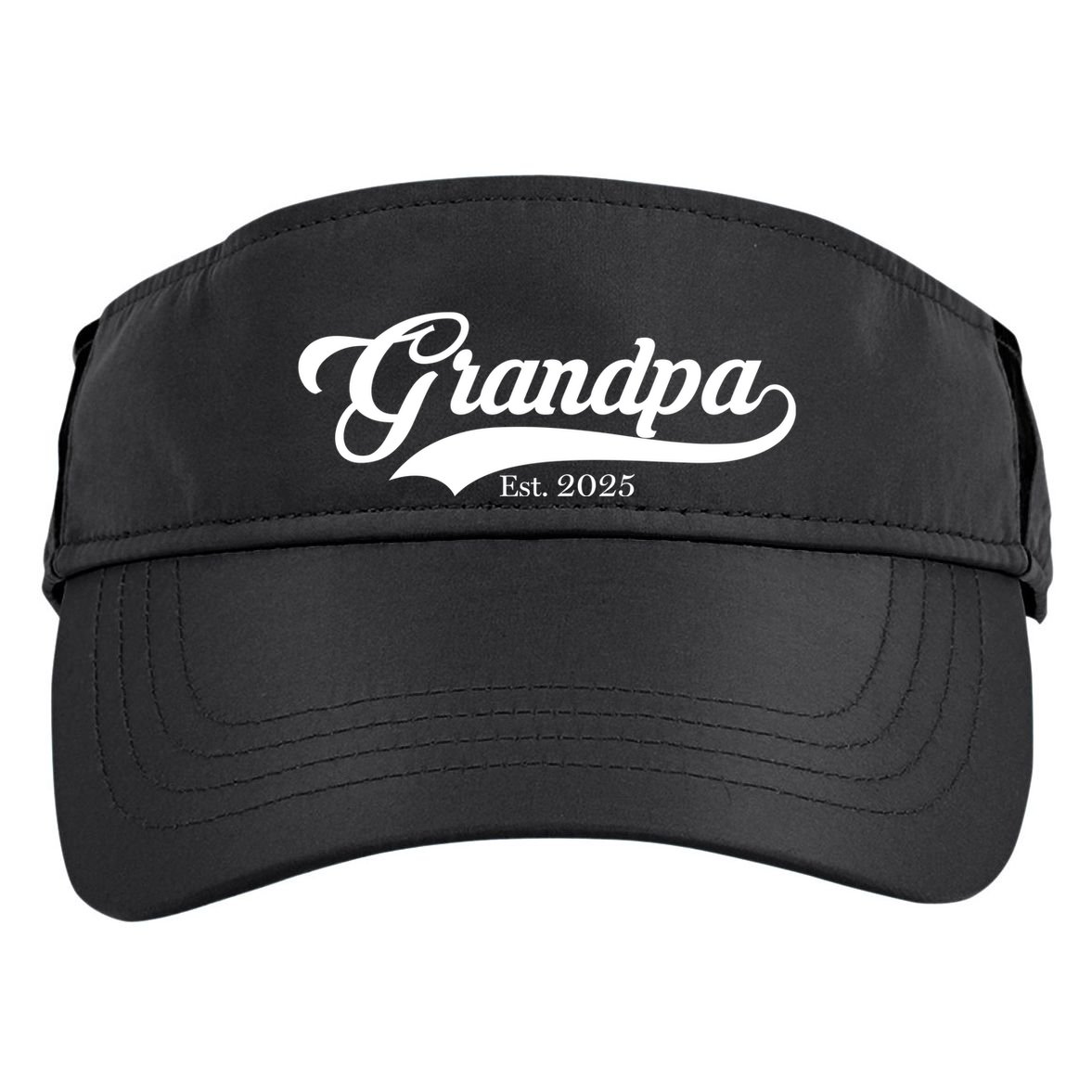 Grandpa Est 2025 Baseball Team Font Adult Drive Performance Visor