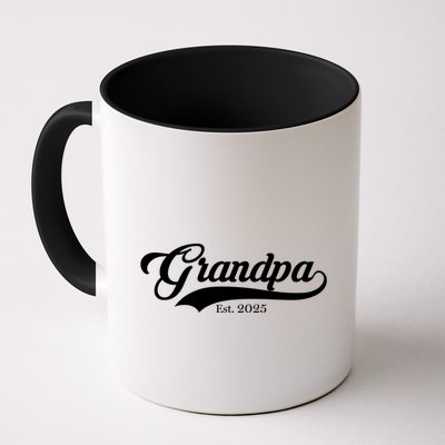 Grandpa Est 2025 Baseball Team Font Mug