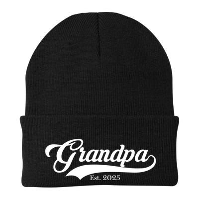 Grandpa Est 2025 Baseball Team Font Beanie