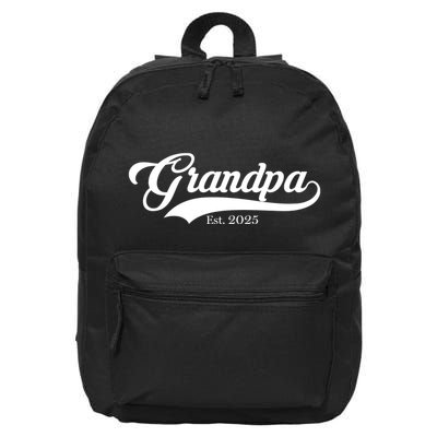 Grandpa Est 2025 Baseball Team Font 16 in Basic Backpack