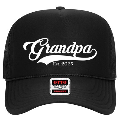 Grandpa Est 2025 Baseball Team Font Trucker Hat