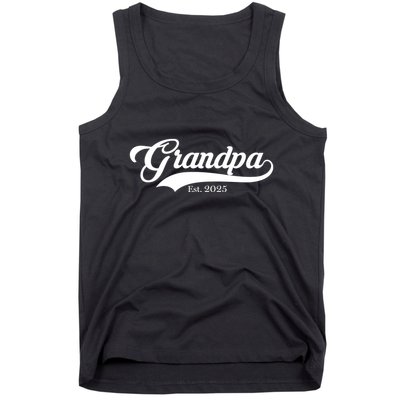 Grandpa Est 2025 Baseball Team Font Tank Top