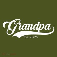 Grandpa Est 2025 Baseball Team Font T-Shirt