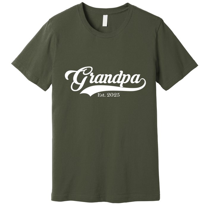 Grandpa Est 2025 Baseball Team Font Premium T-Shirt