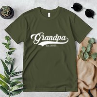 Grandpa Est 2025 Baseball Team Font Premium T-Shirt
