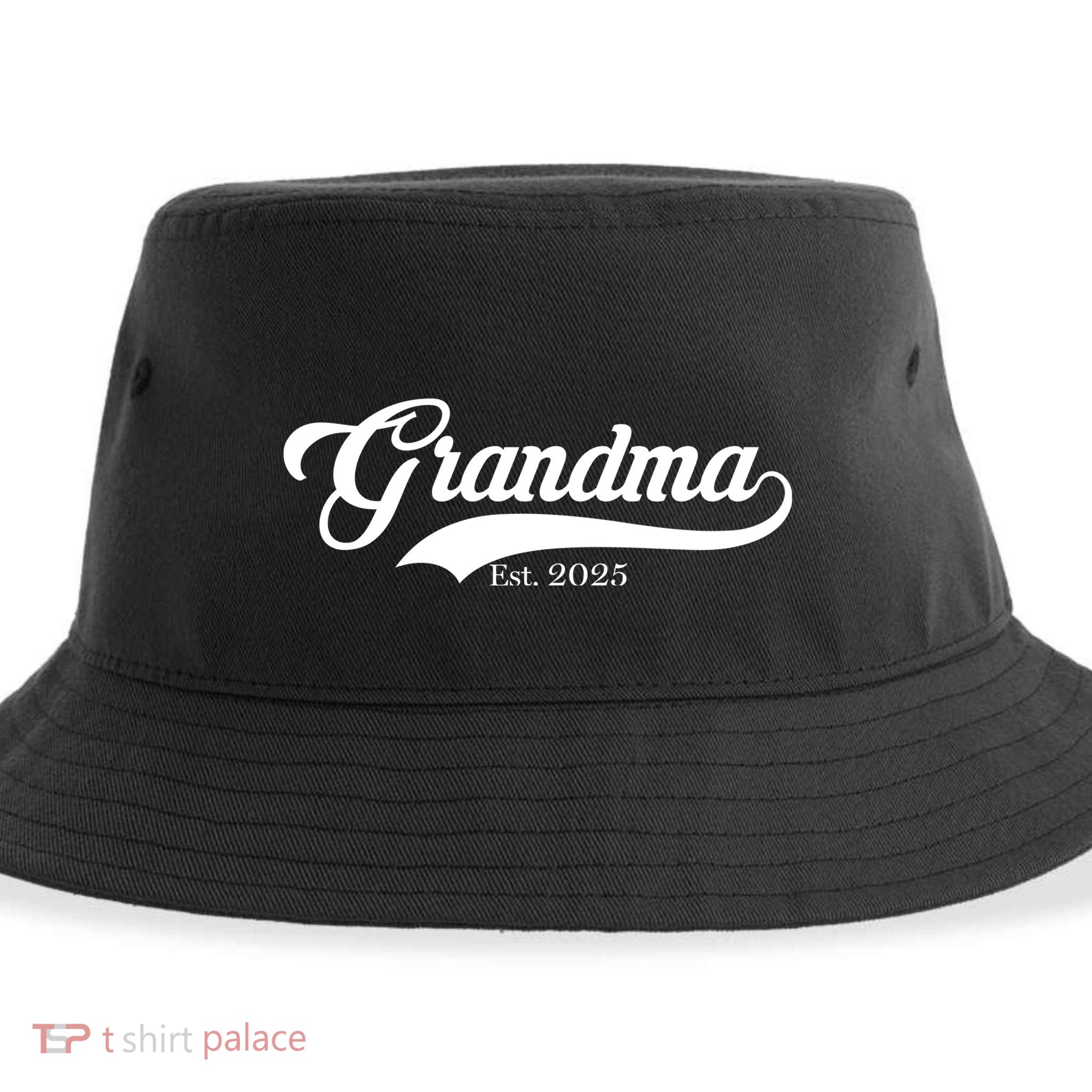 Grandma Est 2025 Baseball Team Font Sustainable Bucket Hat