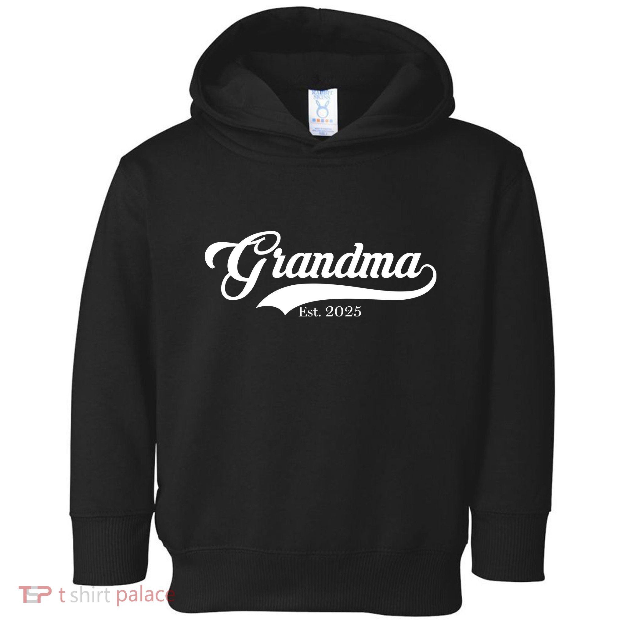 Grandma Est 2025 Baseball Team Font Toddler Hoodie