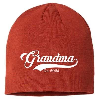 Grandma Est 2025 Baseball Team Font Sustainable Beanie