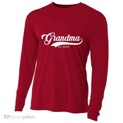 Grandma Est 2025 Baseball Team Font Cooling Performance Long Sleeve Crew