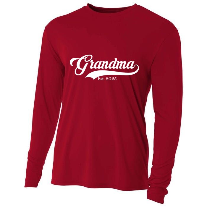 Grandma Est 2025 Baseball Team Font Cooling Performance Long Sleeve Crew