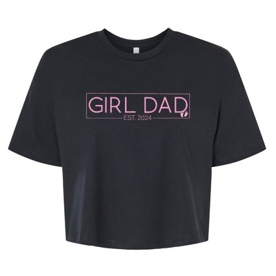 Girldad Est 2024 Newborn Daddy Father Baby Bella+Canvas Jersey Crop Tee