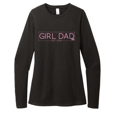 Girldad Est 2024 Newborn Daddy Father Baby Womens CVC Long Sleeve Shirt