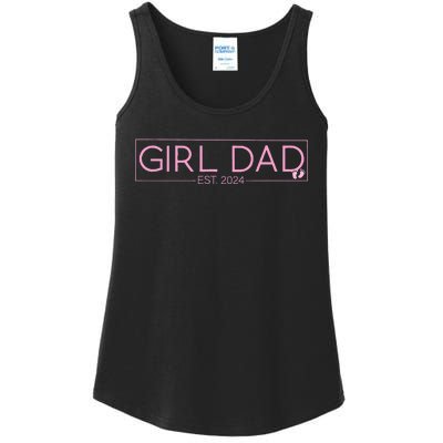 Girldad Est 2024 Newborn Daddy Father Baby Ladies Essential Tank