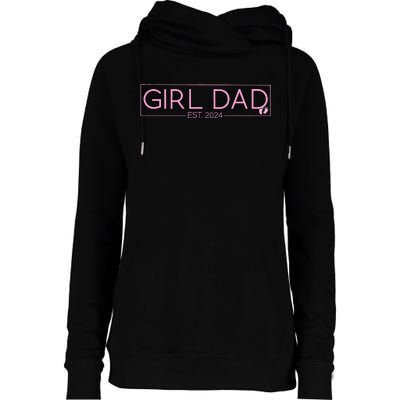 Girldad Est 2024 Newborn Daddy Father Baby Womens Funnel Neck Pullover Hood