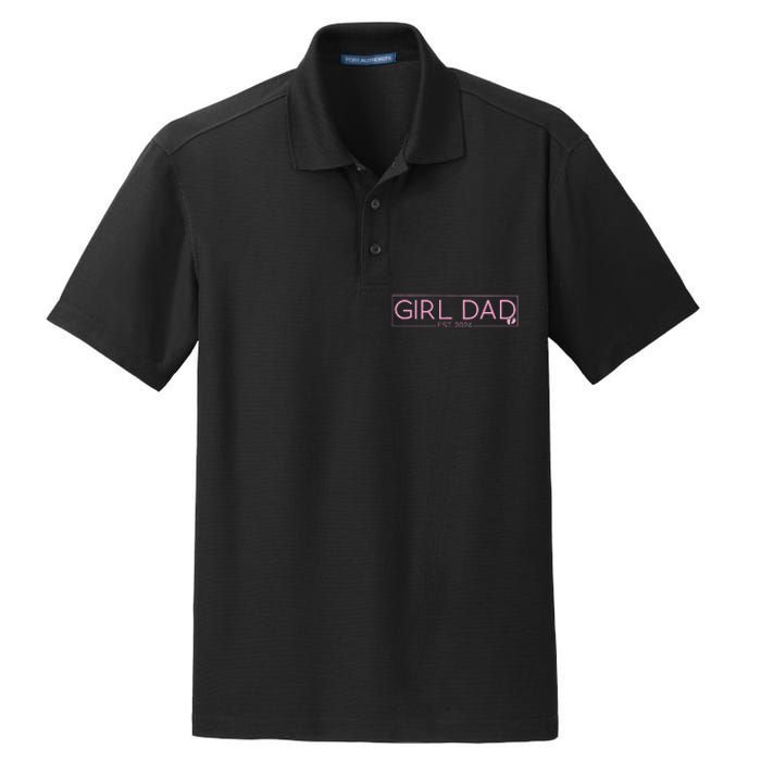 Girldad Est 2024 Newborn Daddy Father Baby Dry Zone Grid Polo