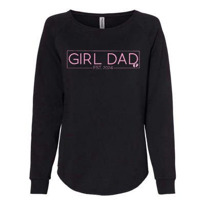 Girldad Est 2024 Newborn Daddy Father Baby Womens California Wash Sweatshirt