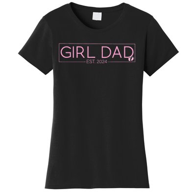 Girldad Est 2024 Newborn Daddy Father Baby Women's T-Shirt