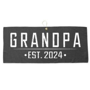 Grandpa Est 2024 Large Microfiber Waffle Golf Towel