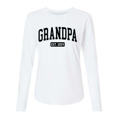 Grandpa Est. 2024 Womens Cotton Relaxed Long Sleeve T-Shirt