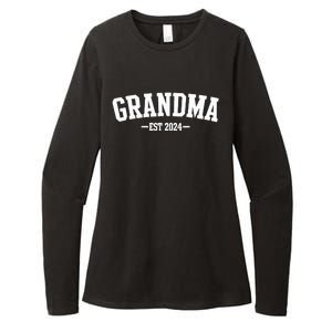 Grandma Est 2024 Promoted To Grandma 2024 For Grandmother Womens CVC Long Sleeve Shirt