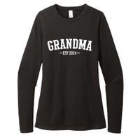 Grandma Est 2024 Promoted To Grandma 2024 For Grandmother Womens CVC Long Sleeve Shirt