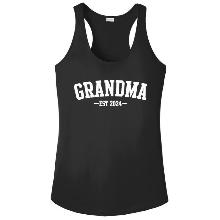 Grandma Est 2024 Promoted To Grandma 2024 For Grandmother Ladies PosiCharge Competitor Racerback Tank