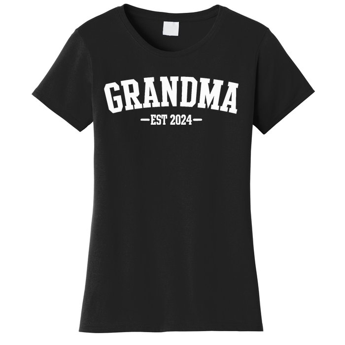 Grandma Est 2024 Promoted To Grandma 2024 For Grandmother Women's T-Shirt