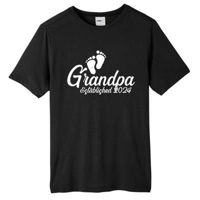 Grandpa Established 2024 Baby Footprints Tall Fusion ChromaSoft Performance T-Shirt