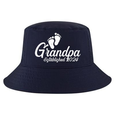 Grandpa Established 2024 Baby Footprints Cool Comfort Performance Bucket Hat