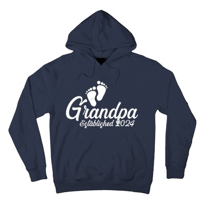 Grandpa Established 2024 Baby Footprints Hoodie