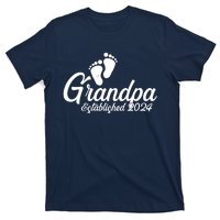 Grandpa Established 2024 Baby Footprints T-Shirt