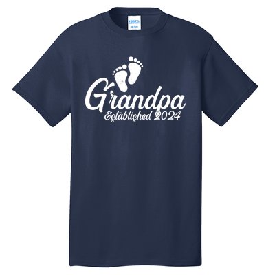 Grandpa Established 2024 Baby Footprints Tall T-Shirt