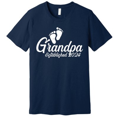 Grandpa Established 2024 Baby Footprints Premium T-Shirt