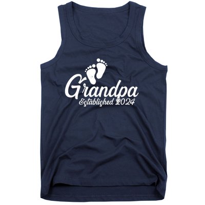 Grandpa Established 2024 Baby Footprints Tank Top