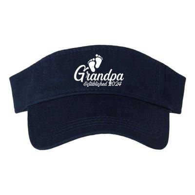 Grandpa Established 2024 Baby Footprints Valucap Bio-Washed Visor