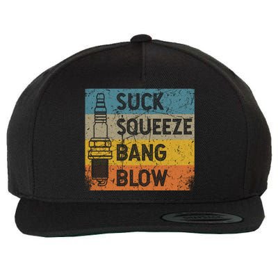 Gasoline Engine 4 Stroke Cycle Suck Squeeze Bang Blow Gift Wool Snapback Cap