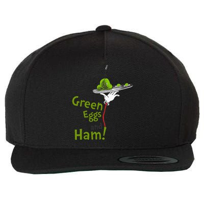 Green Eggs And Ham Title Wool Snapback Cap