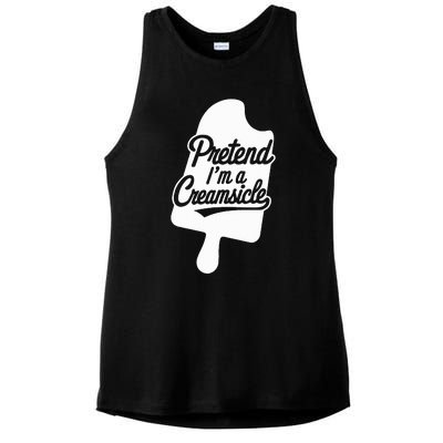 Group Easy Adult Halloween Costumes Pretend IM A Creamsicle Ladies PosiCharge Tri-Blend Wicking Tank