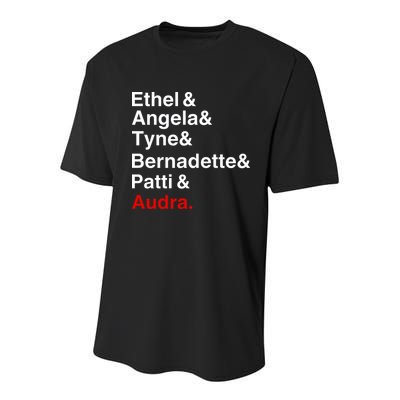 Gypsy Ethel Angela Tyne Bernadette Patti Audra Youth Performance Sprint T-Shirt