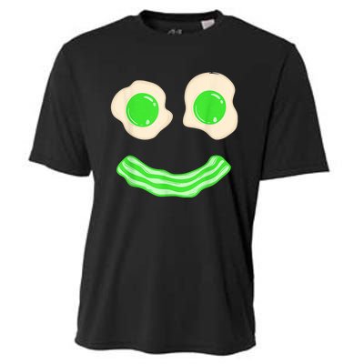 Green Eggs and Bacon Ham Smile Face Brunch Breakfast Costume Cooling Performance Crew T-Shirt