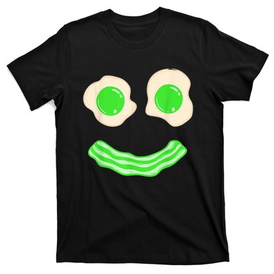 Green Eggs and Bacon Ham Smile Face Brunch Breakfast Costume T-Shirt