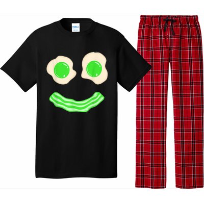 Green Eggs and Bacon Ham Smile Face Brunch Breakfast Costume Pajama Set